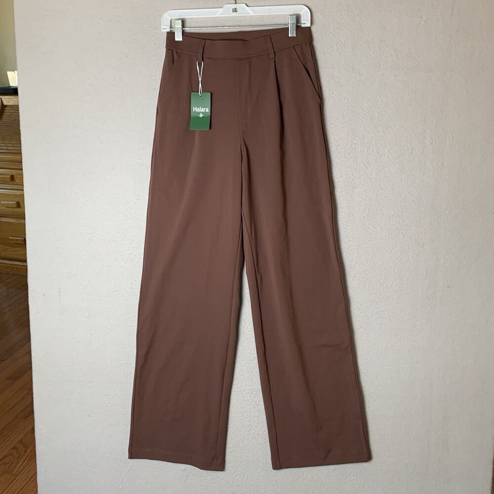 Halara Flex DayStretch Pants Women S High Waisted Pleated Flare Wide Leg New